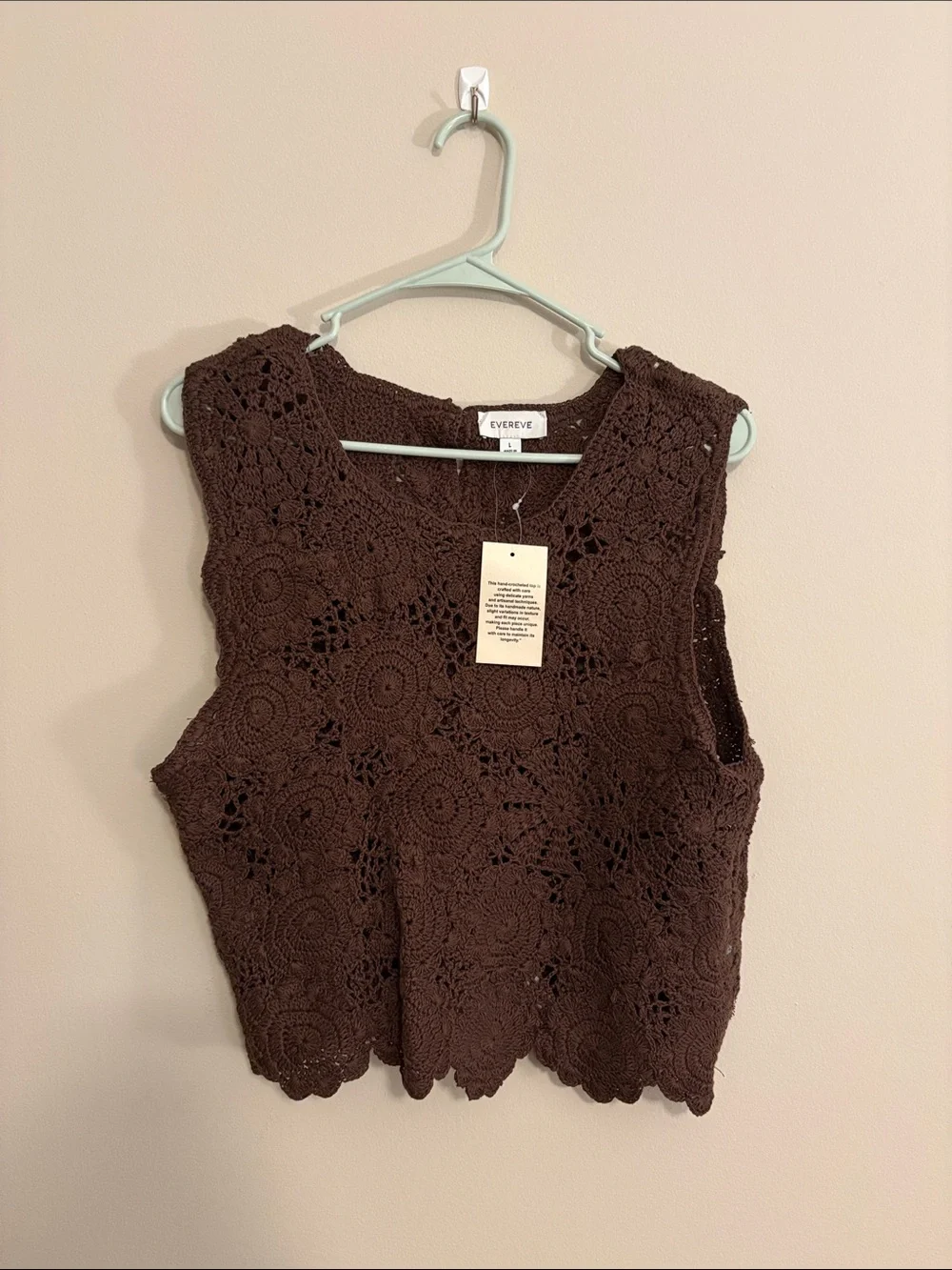 Evereve Brown Crochet Sleeveless Top - Picture 1 of 4